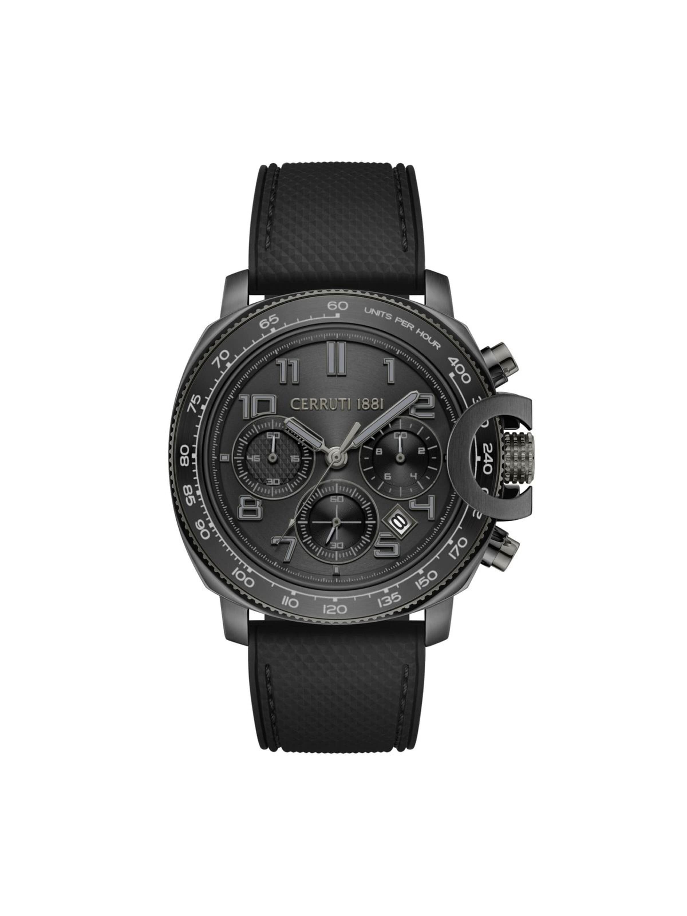CERRUTI 1881 Analoog horloge 'Chronograph Positano' in Zwart: voorkant