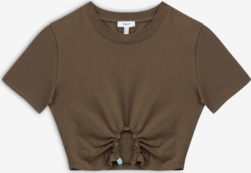 Twist Shirt in Bruin: voorkant