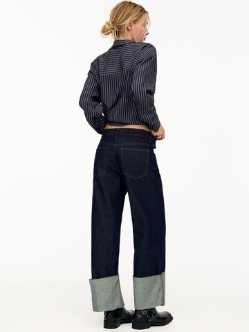 Pull&Bear Wide Leg Jeans in Blau