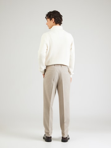 BOSS Black Tapered Pleat-front trousers 'C-Perin-251' in Beige: back