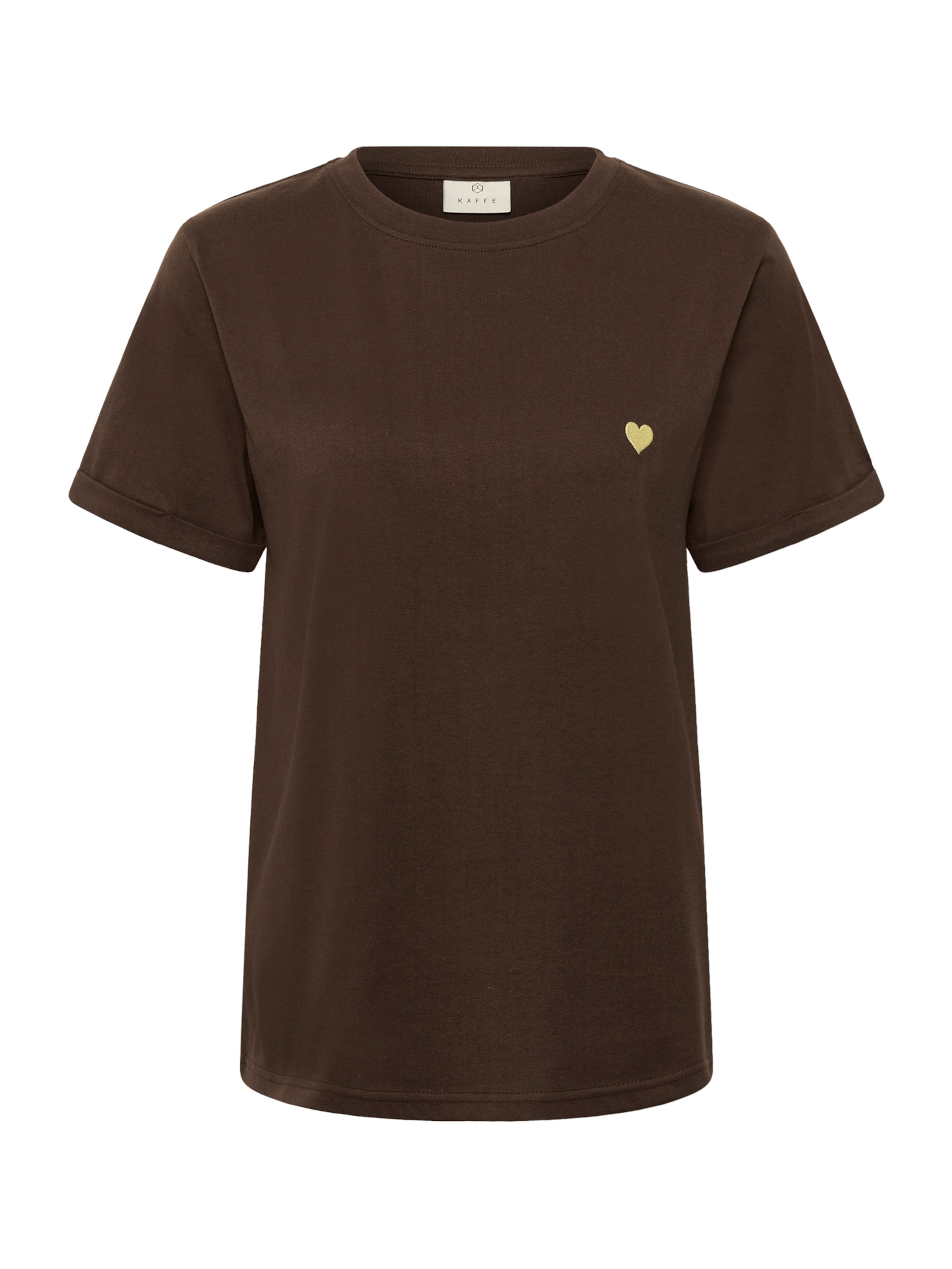 Tricou 'KAHeart' de la Kaffe pe maro: față