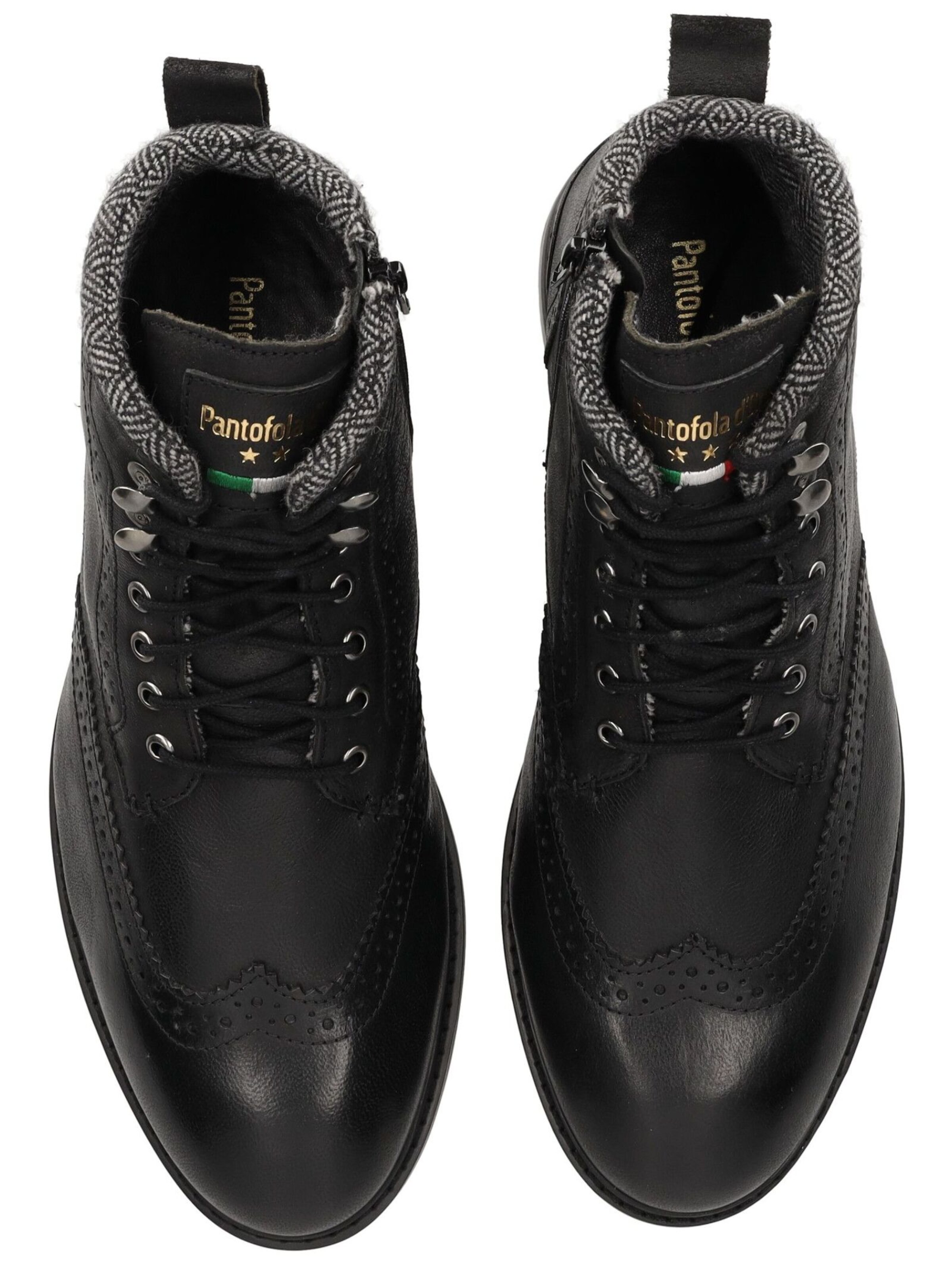 PANTOFOLA D'ORO Snørestøvler 'Tocchetto' i sort