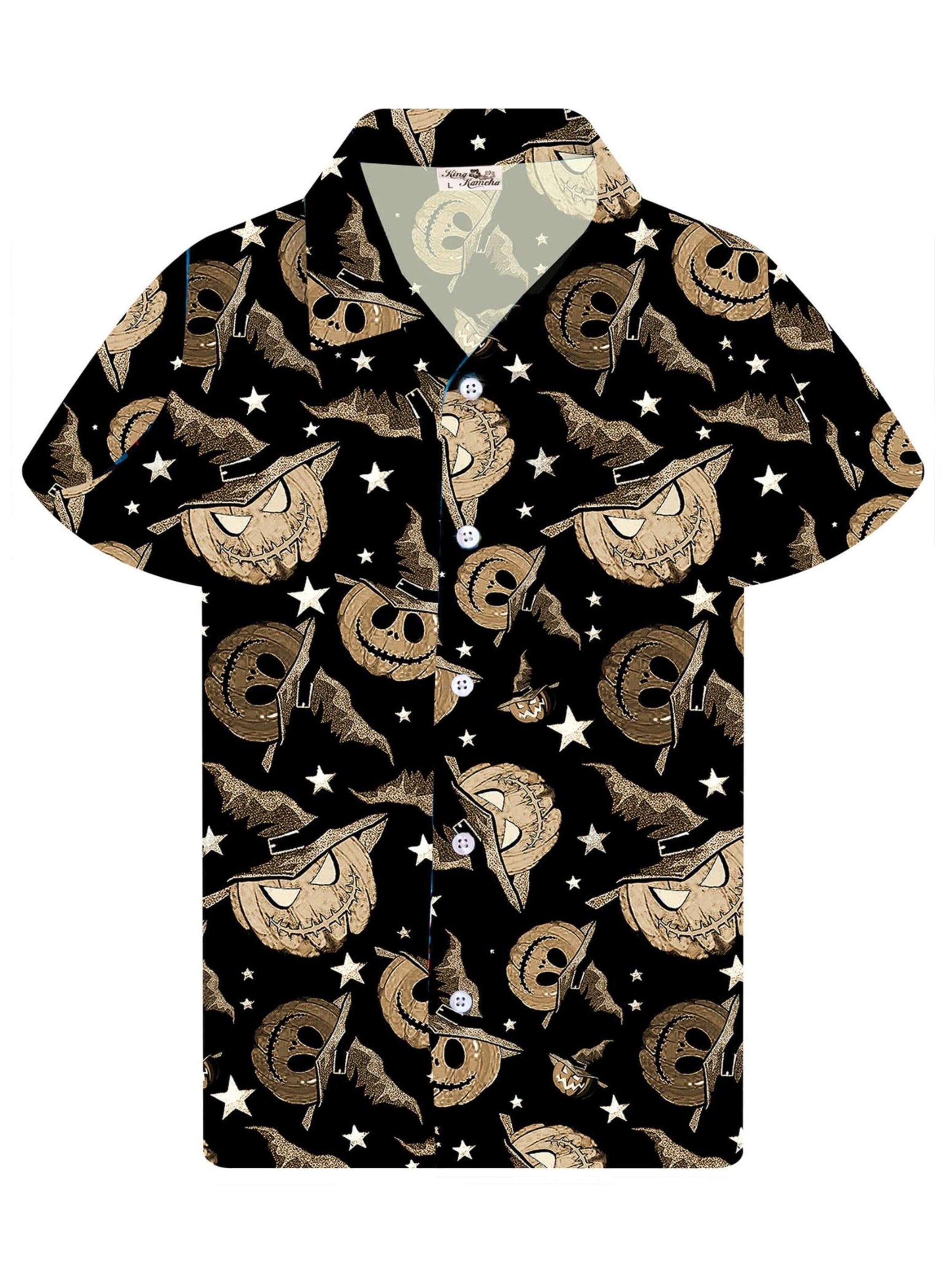 Maglietta 'Helloween Pumpkin Hat' di King Kameha in marrone: frontale