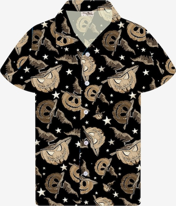 Maglietta 'Helloween Pumpkin Hat' di King Kameha in marrone: frontale