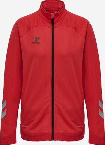 Hummel Athletic Zip-Up Hoodie in Red: front