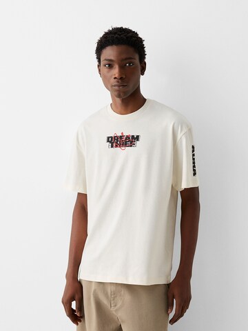 T-Shirt Bershka en blanc : devant