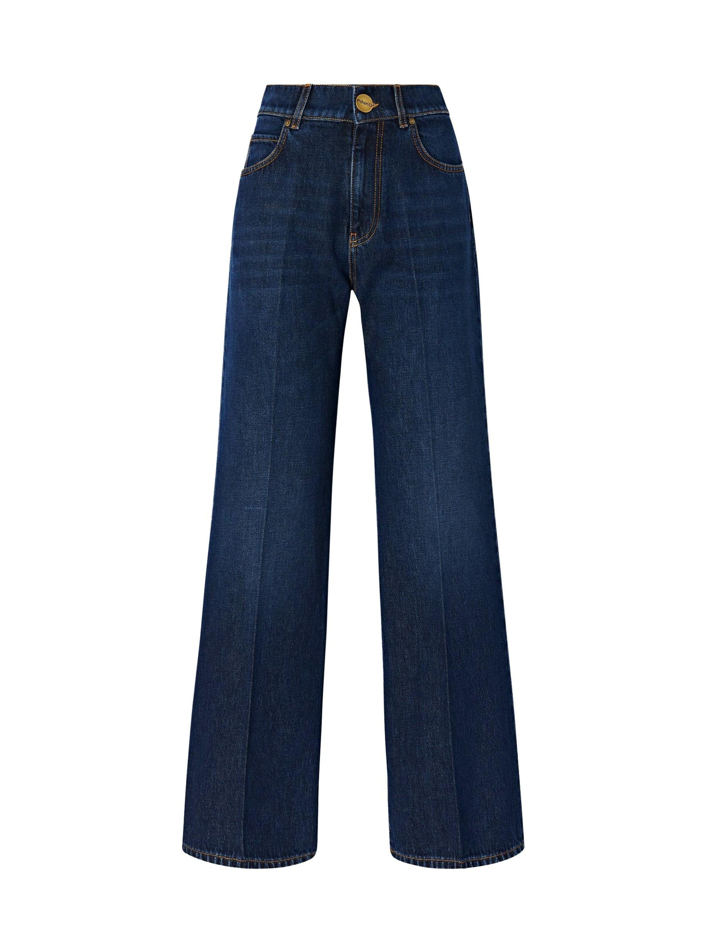 PINKO Wide leg Jeans 'PINKO WANDA WIDE LEG BLUE DENIM MEDIUM WASH PANTALONE' in Blue: front