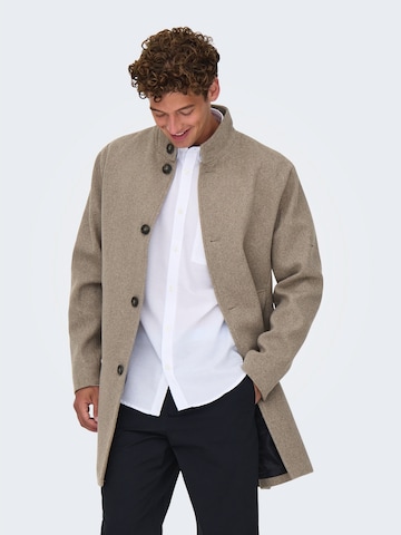 Manteau mi-saison 'ONSCHARLES' Only & Sons en gris : devant