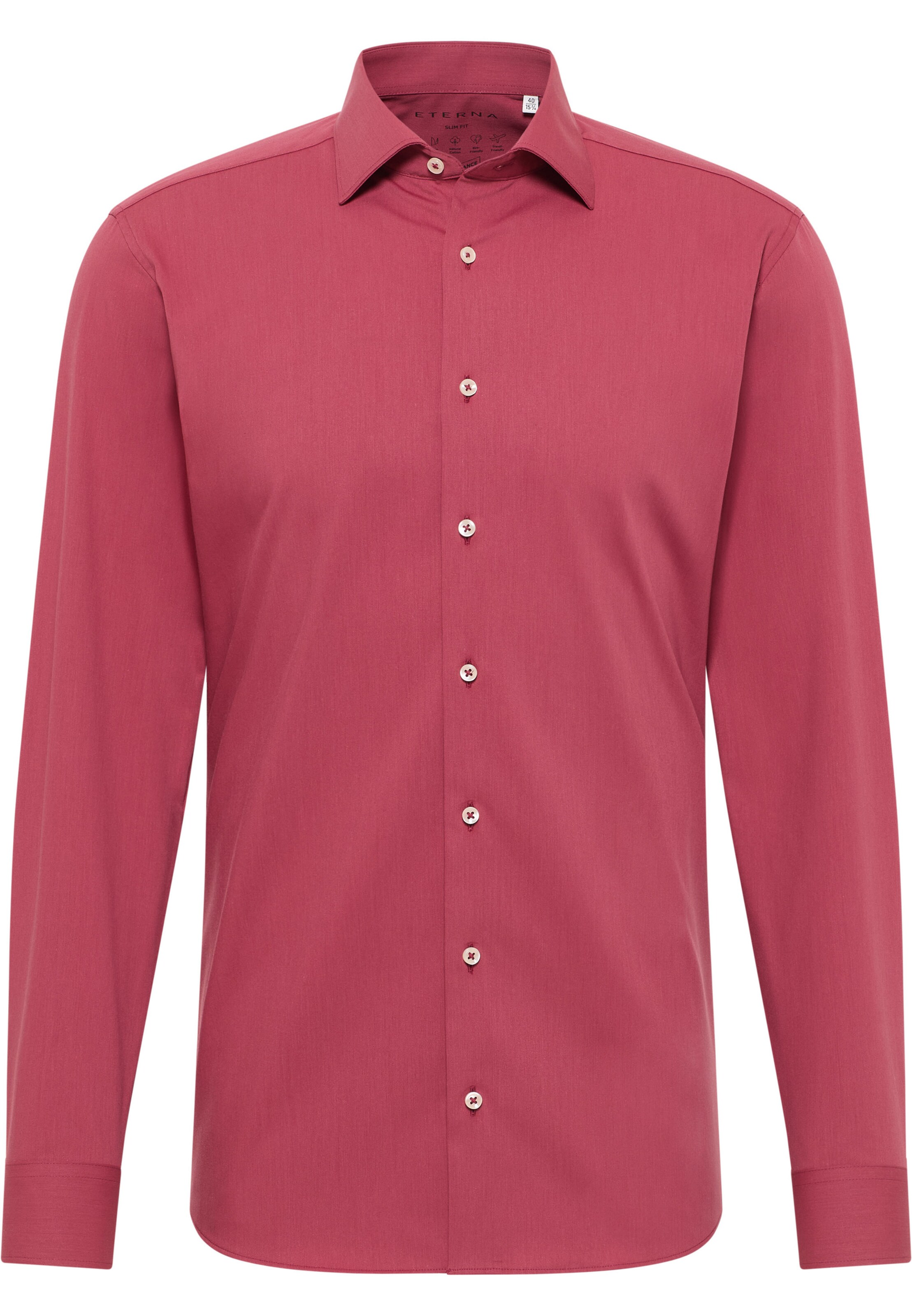 ETERNA Slim fit Zakelijk overhemd in Rood: voorkant