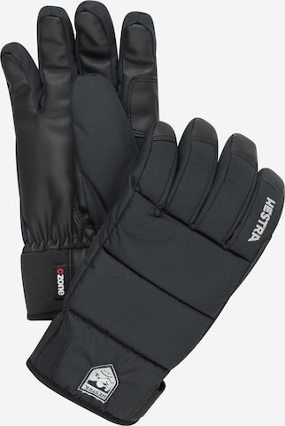 Gants de sport Hestra en noir : devant