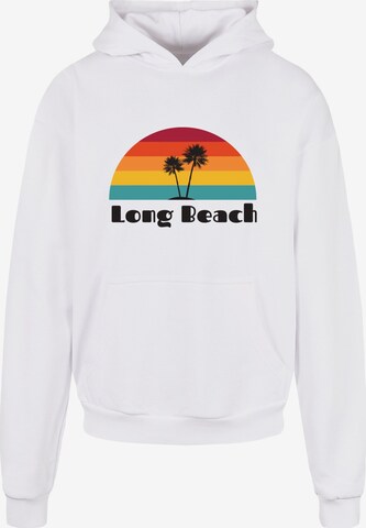 Merchcode Sweatshirt 'Long Beach' in Wit: voorkant