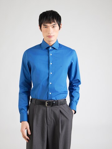 Michael Kors Slim fit Overhemd in Blauw: voorkant