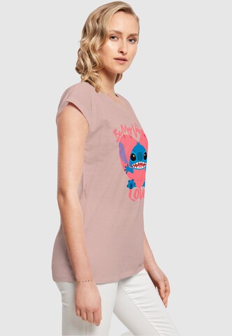 ABSOLUTE CULT Shirt 'Lilo And Stitch - Be My Valentines Love' in Orange