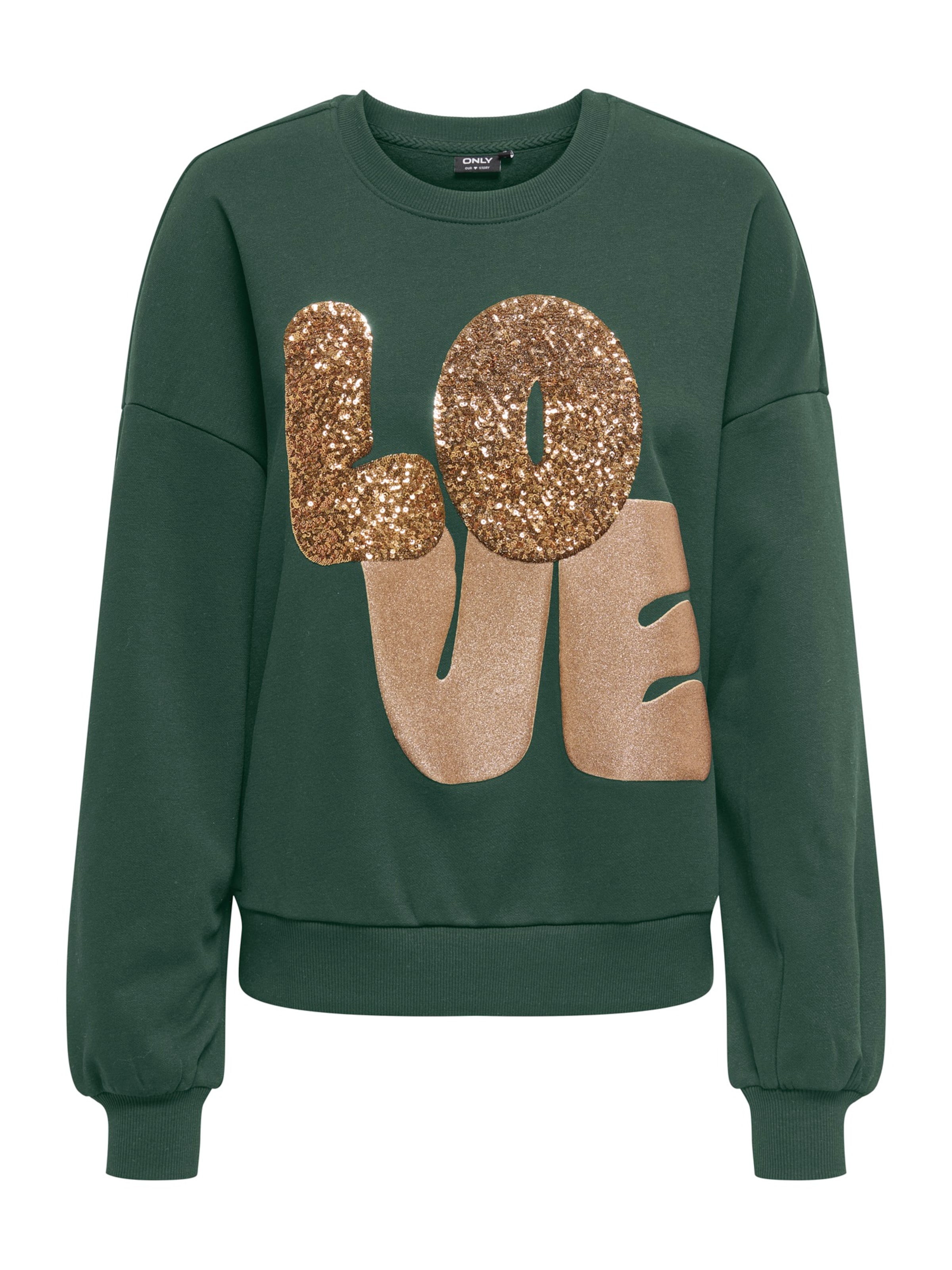 ONLY Sweatshirt 'ONLLALLY' i grön: framsida