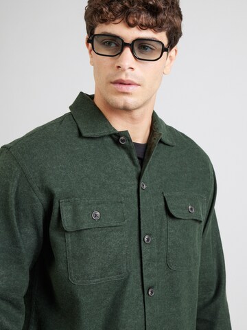 JACK & JONES Comfort fit Button Up Shirt 'JJECHARGE' in Green