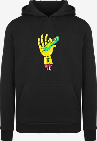 Sweat-shirt 'Rick and Morty Pickle Hand' F4NT4STIC en noir : devant