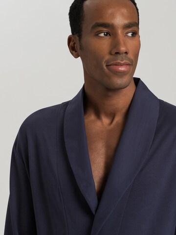 Hanro Long Bathrobe 'Day & Night' in Blue