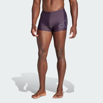 ADIDAS PERFORMANCE Athletic Swim Trunks 'Big Bars' in Purple: front