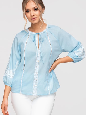 Ombre Bluse‌‌ in Blau: Vorderseite