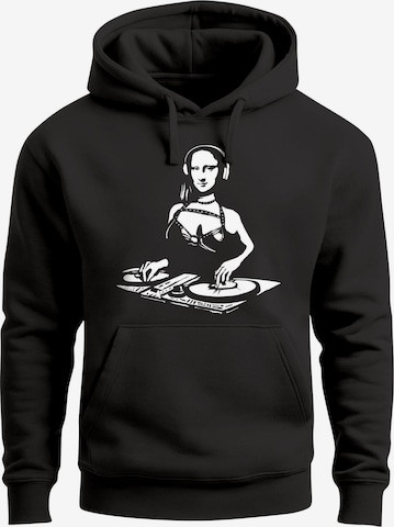Neverless Sweatshirt 'Mona Lisa DJ' in Schwarz: Vorderseite