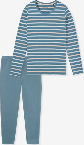 SCHIESSER Pyjama ' Casual Essentials ' in Blauw: voorkant