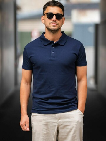 Coupe regular Chemise ' Muscle Polo ' TEESHOPPEN en bleu
