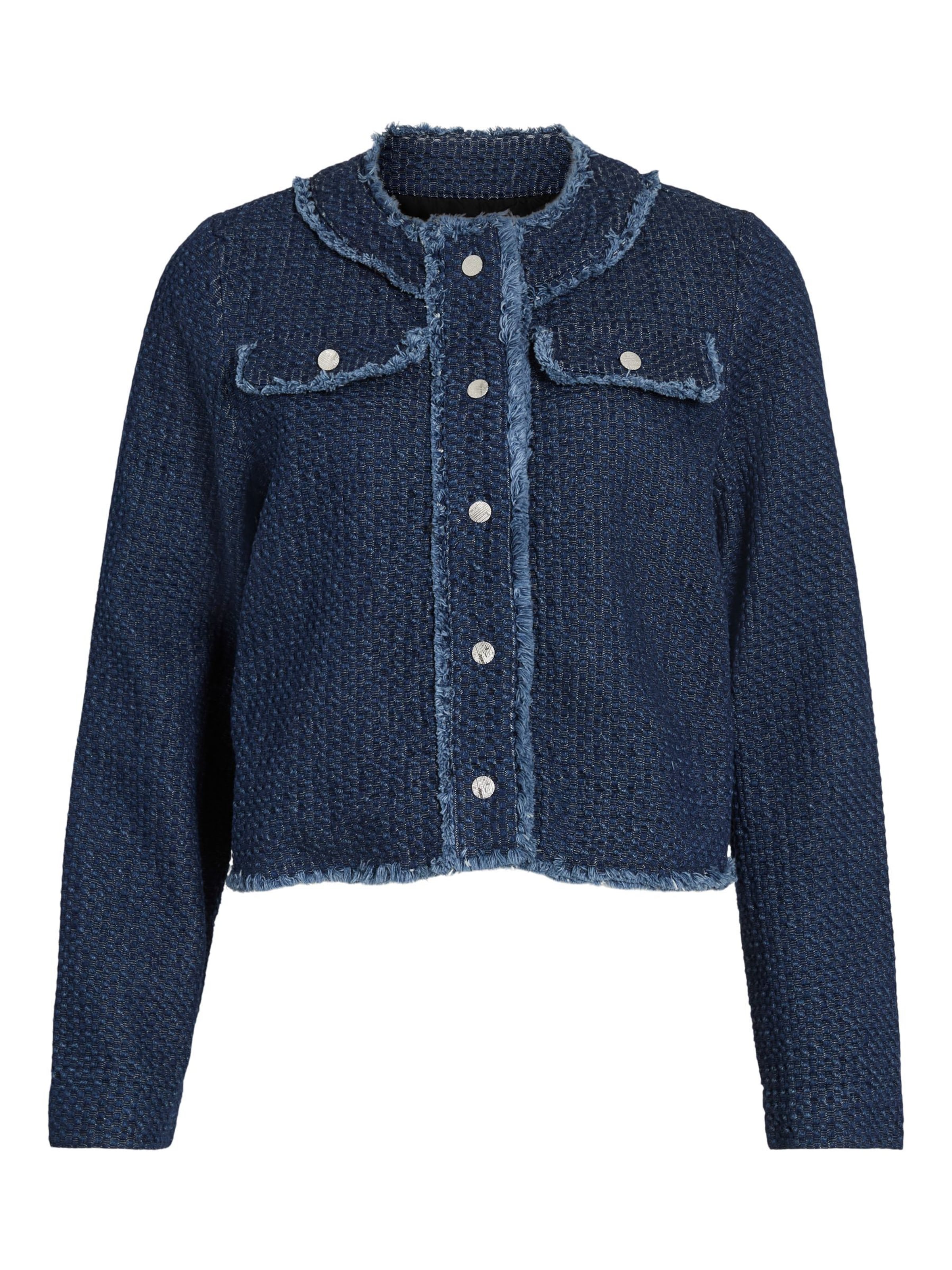 VILA Veste mi-saison en bleu denim, Vue avec produit