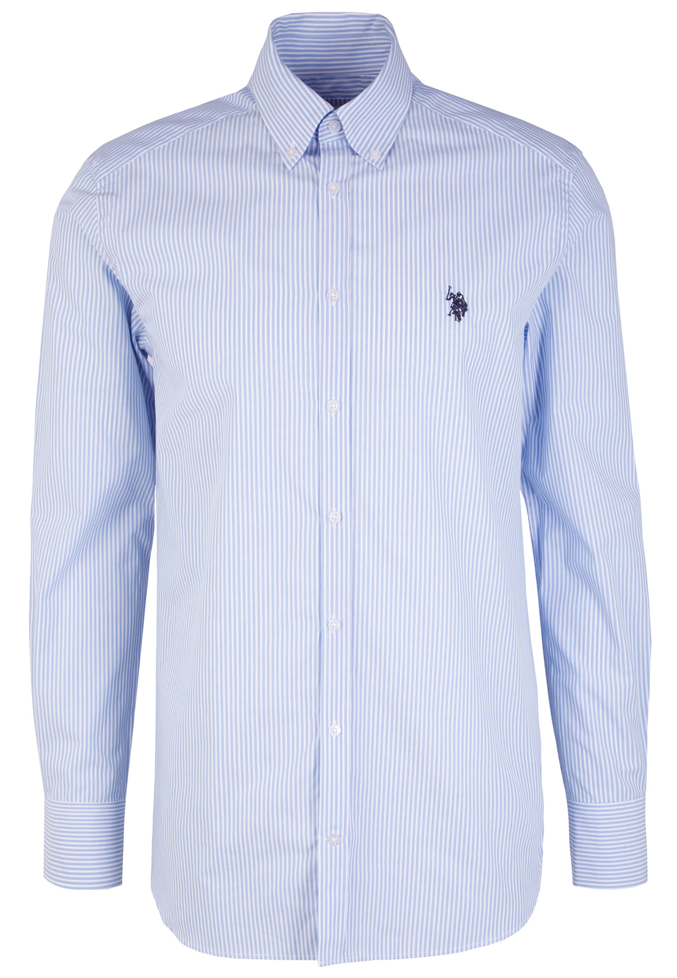 U.S. POLO ASSN. Button Up Shirt in Navy / Light blue / White, Item view