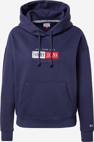 Sweat-shirt Tommy Jeans en bleu : devant