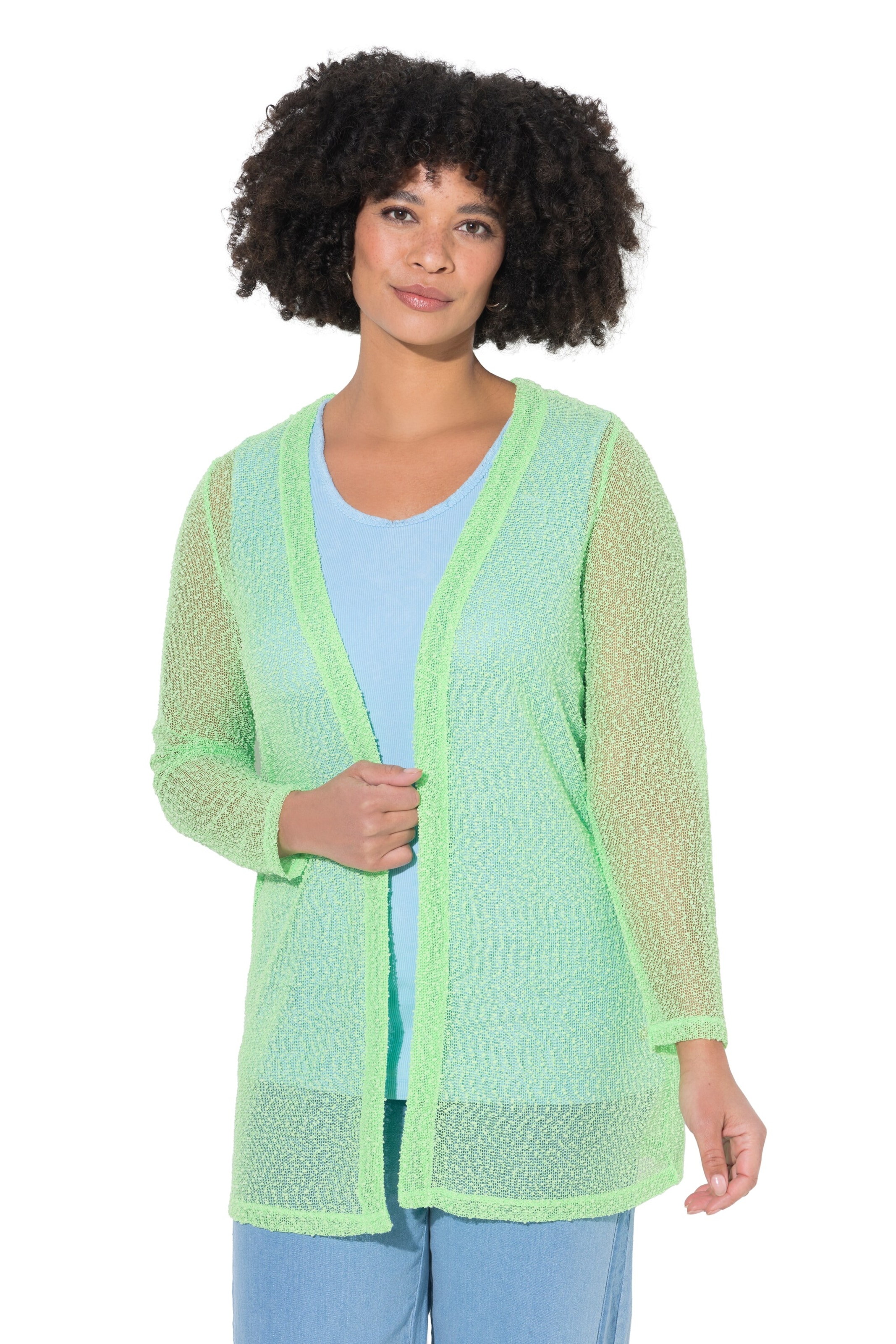 Angel of Style Knit cardigan in Green: front
