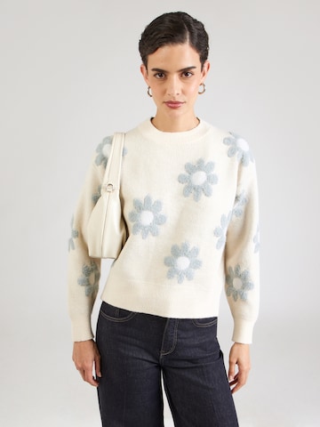 Hailys Sweater 'Fl44eur' in Beige: front