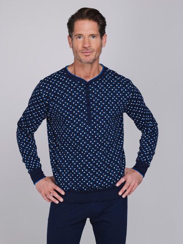 Pastunette Pajamas long 'Blue Draft' in Blue