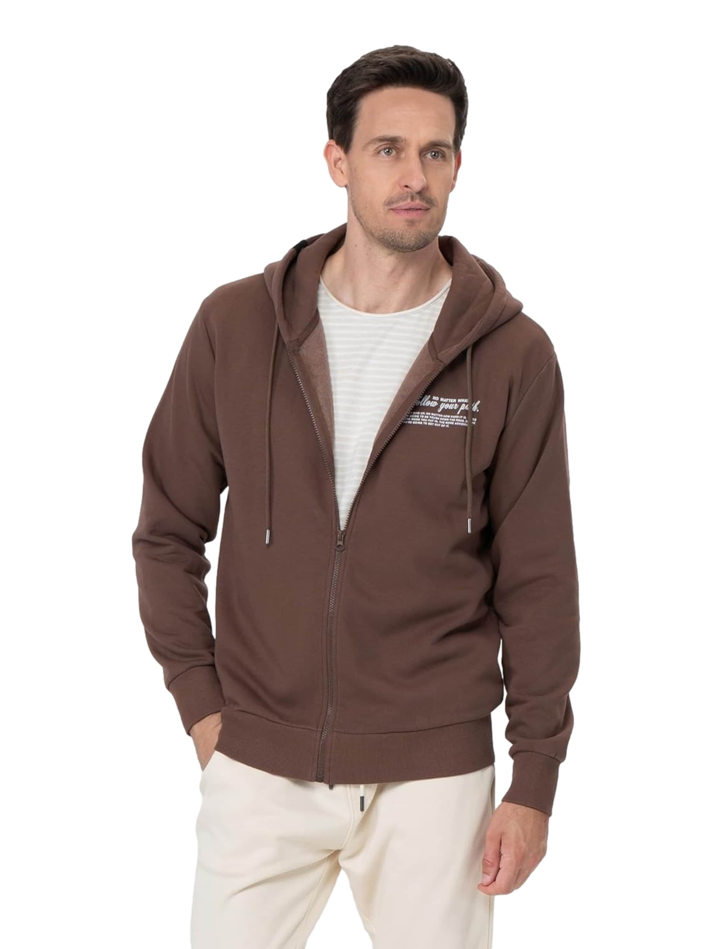 Key Largo Sweatjakke 'Path' i brun: forside