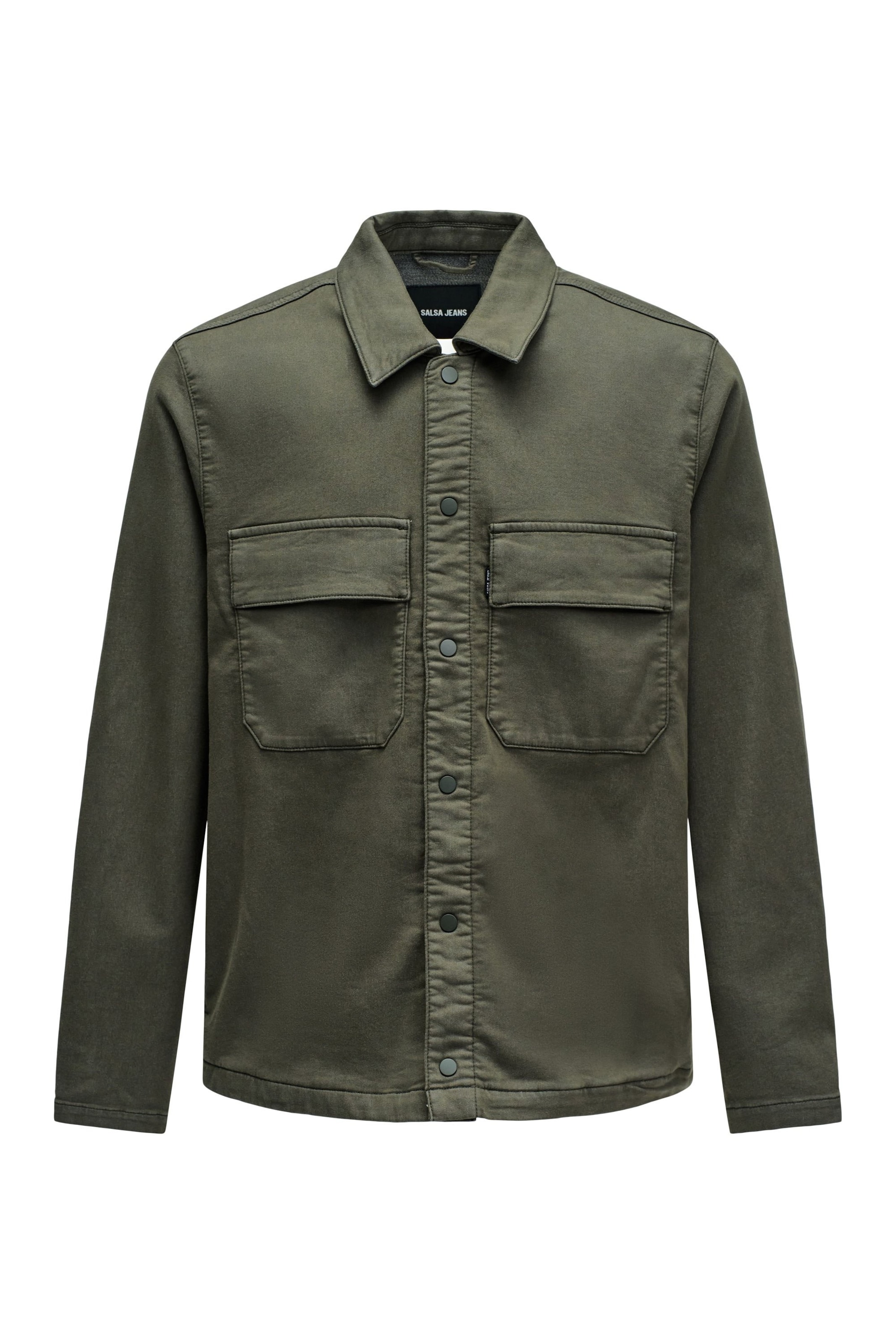 Salsa Jeans Regular fit Traditional button up shirt in Green: front