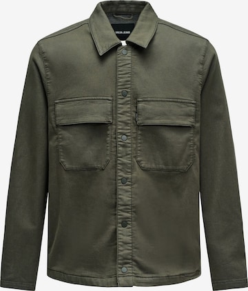 Salsa Jeans Regular fit Traditional button up shirt in Green: front