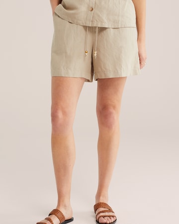 WE Fashion Ohlapna forma Hlače | bež barva: sprednja stran