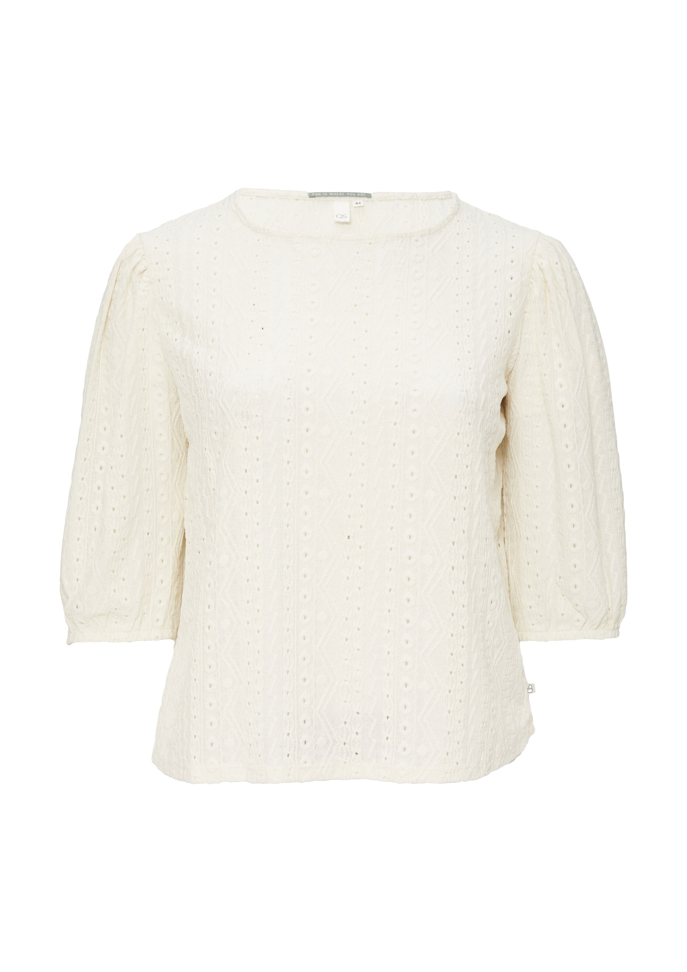 T-shirt QS en beige : devant