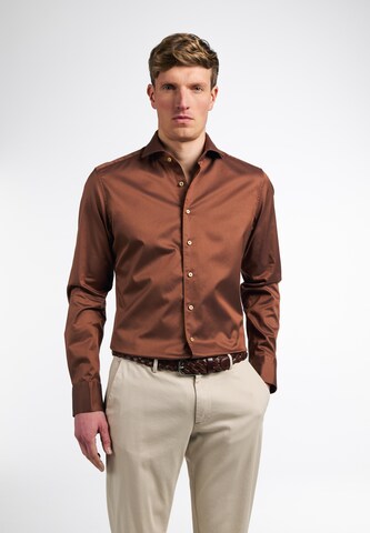 ETERNA Slim fit Business Shirt in Brown: front