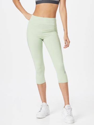 ADIDAS SPORTSWEAR Skinny Fit Спортен панталон 'Own The Run 3/4' в зелено: отпред