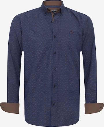 Camicia 'Bata' di Sir Raymond Tailor in blu: frontale