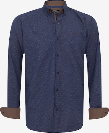 Coupe regular Chemise 'Bata' Sir Raymond Tailor en bleu : devant