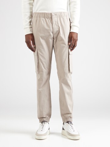 Calvin Klein Jeans - Tapered Pantalón cargo en gris: frente