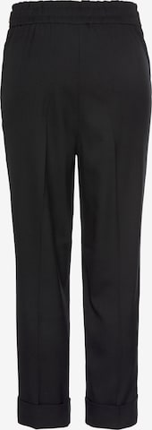 LASCANA Regular Pleated Pants in Black