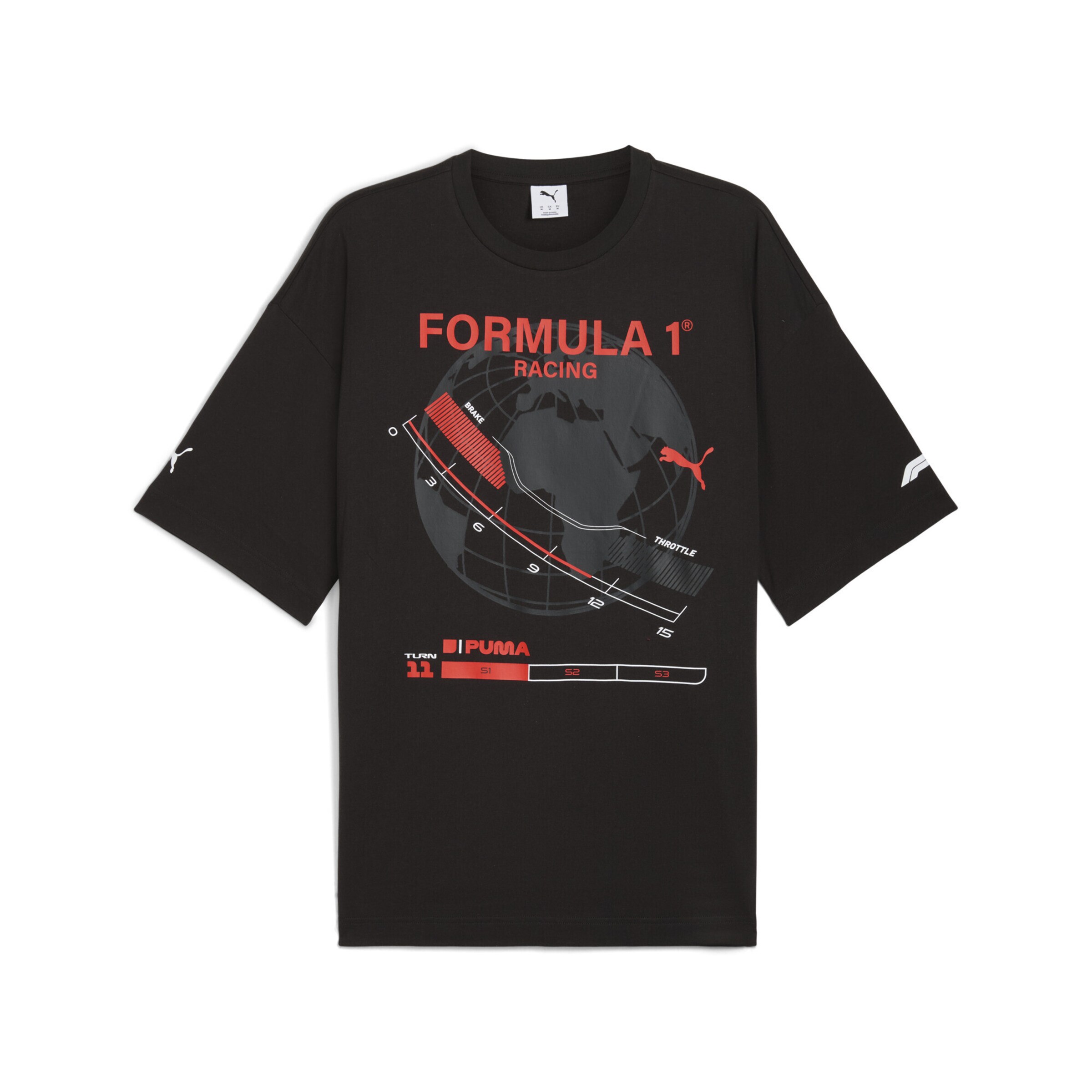 PUMA Performance shirt 'F1' in Black: front