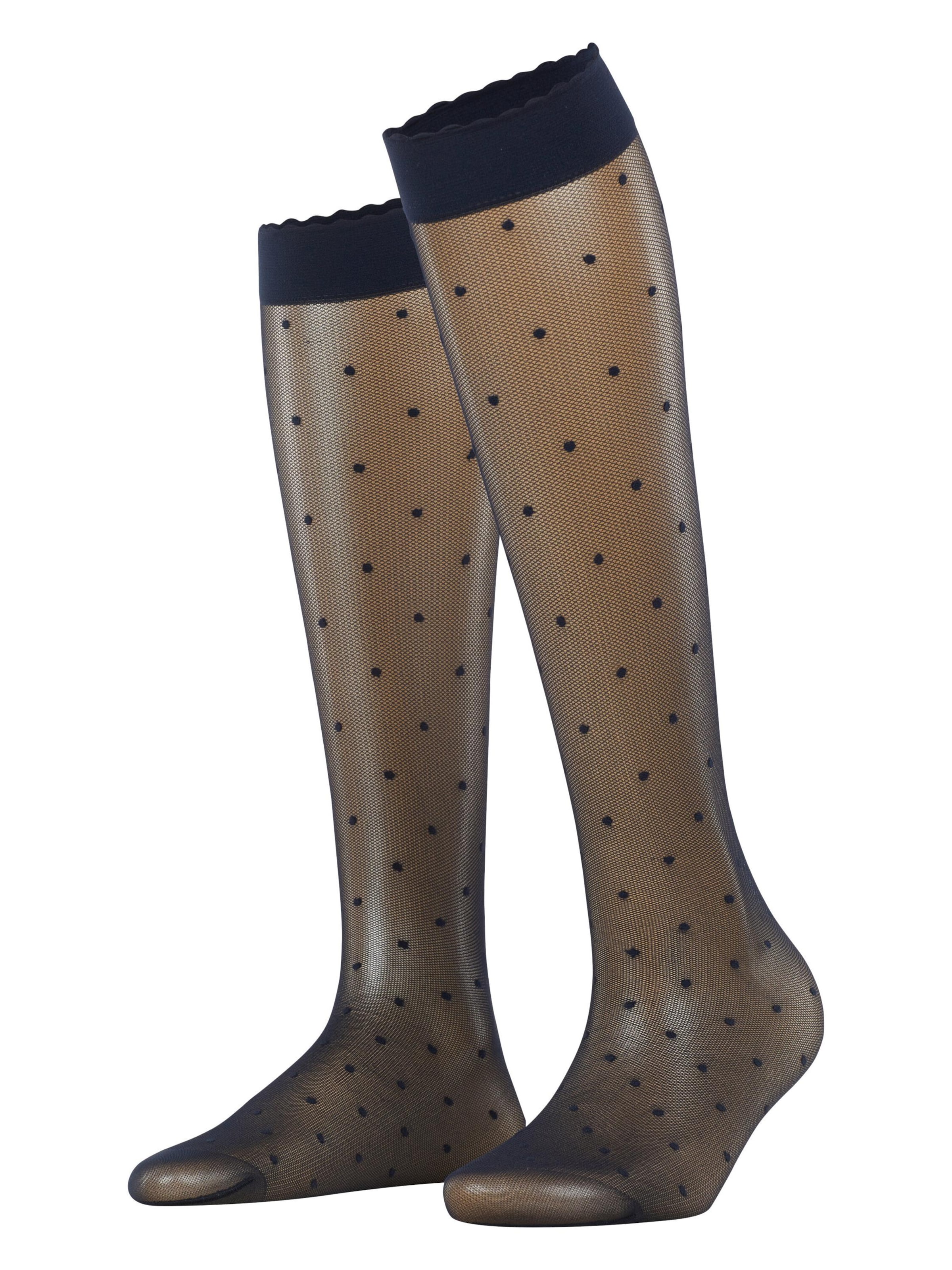 FALKE Overknee Strümpfe 'Dot'‌‌‌‌‌ in Blau: Vorderseite