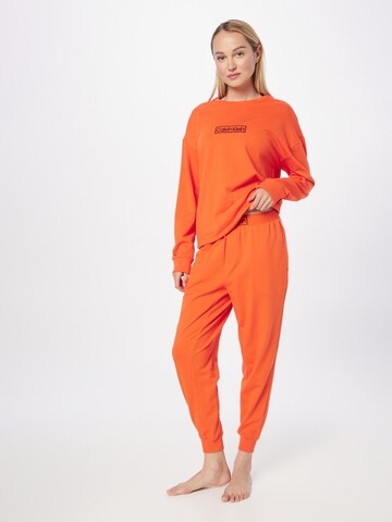 Calvin Klein UnderwearTapered Pidžama hlače - narančasta boja