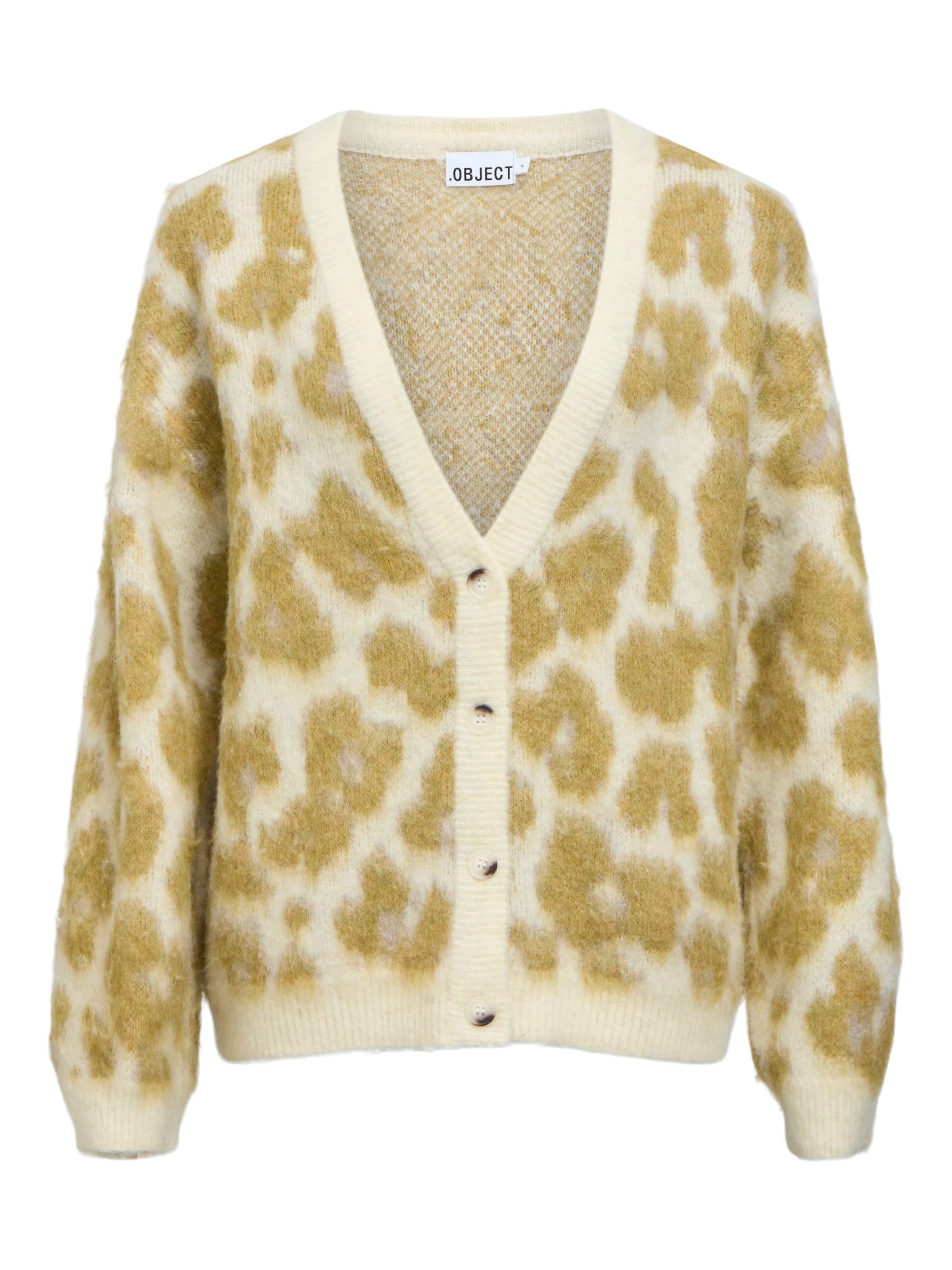 OBJECT Gebreid vest in Beige: voorkant