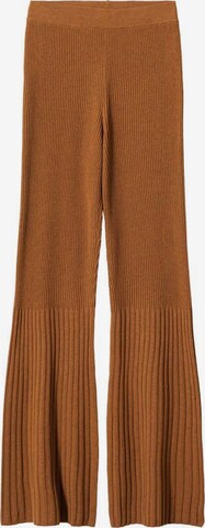 MANGO Flared Broek 'Layers' in Bruin: voorkant