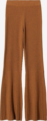 MANGO Rozkloszowany krój Spodnie 'Layers' w kolorze brązowy: przód