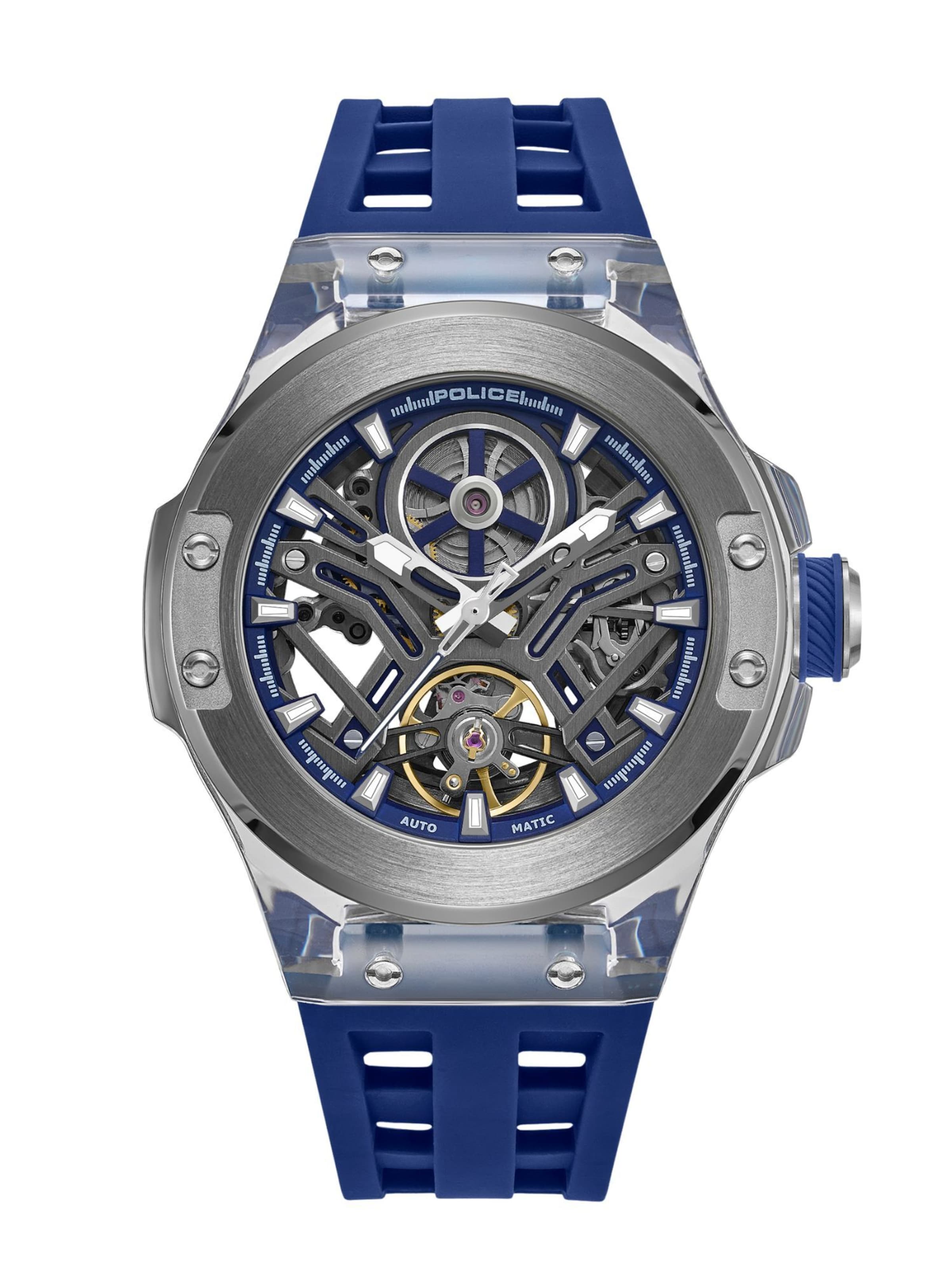 POLICE Automatikuhr ' Cyclone ' in Blau: Vorderseite